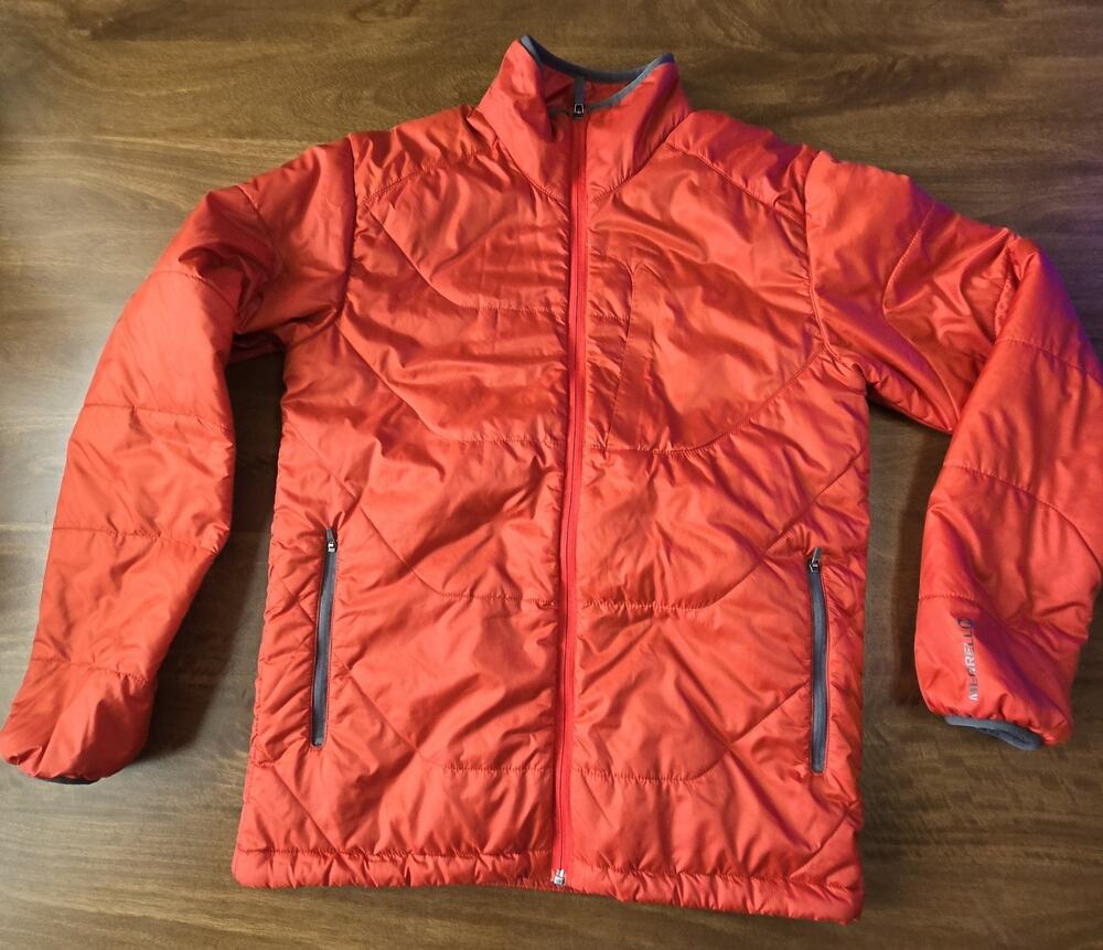 Merrell Hexcentric Men's Puffer Jacket Size M Molten Lava Red PrimaLoft Quilted